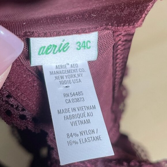 Aerie 34C Bra Lace Sexy Real Power Balconette Feminine 34 C Light Lined Romantic - Picture 15 of 16